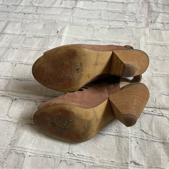 Vince Camuto Brown Leather Eliana Strappy Sandal Heels - Picture 5 of 7